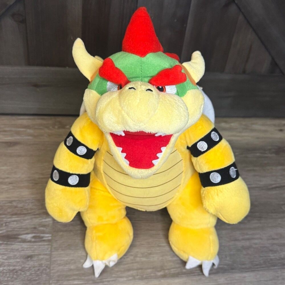 Build-A-Bear Super Mario Bowser King Koopa 18" Plush BAB World Party No Sound